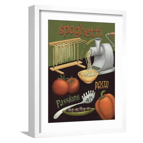 Art.com Spaghetti Art Print by Daphne Brissonnet, White Frame Wall Art, 17" x 21"