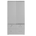 thumbnail image 2 of Better Home Products Sarah Modern Wood Double Sliding Door Armoire in Light Gray, 2 of 7