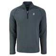thumbnail image 2 of Men's Cutter & Buck Heather Black Detroit Tigers Peshastin Eco Fleece Recycled Raglan Quarter-Zip Top, 2 of 3