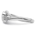thumbnail image 3 of Sterling Silver Rhodium Plated Diamond Heart Ring, 3 of 6
