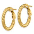 thumbnail image 4 of Auriga Fine Jewelry 14K Yellow Gold 3x15mm Twisted Hoop Earrings for Women, 4 of 5