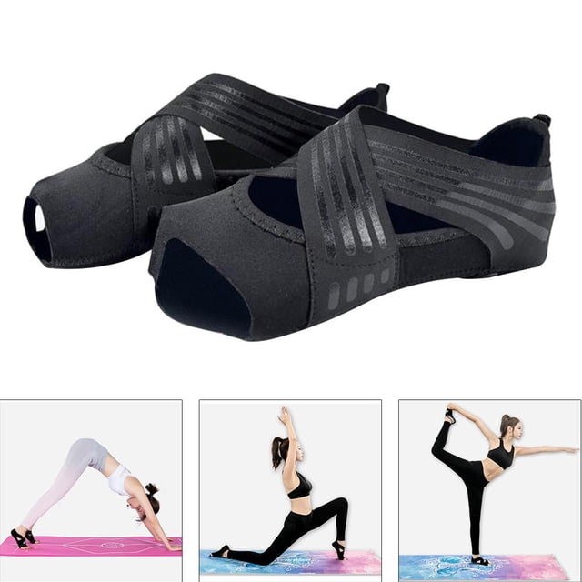 Calcetines antideslizantes para yoga Hugo mujer Negro L
