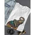 thumbnail image 3 of Decorated Elephant Drawing T-Shirt Women -Image by Shutterstock, Female Large, 3 of 4