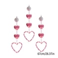 thumbnail image 1 of Luces cortina LED en forma de corazón - Decoración romántica para colgar con ventosa rosa • 3 piezas a pilas • Interior exterior impermeable • Ambiente de invitación de matrimonio para la fiesta de, 1 of 5