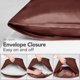 thumbnail image 5 of Deconovo Funda de almohada Queen de seda para cabello y piel, paquete de 2, color burdeos, fundas de almohada de satén con cierre de sobre, protector de almohada suave y antideslizante, 5 of 8