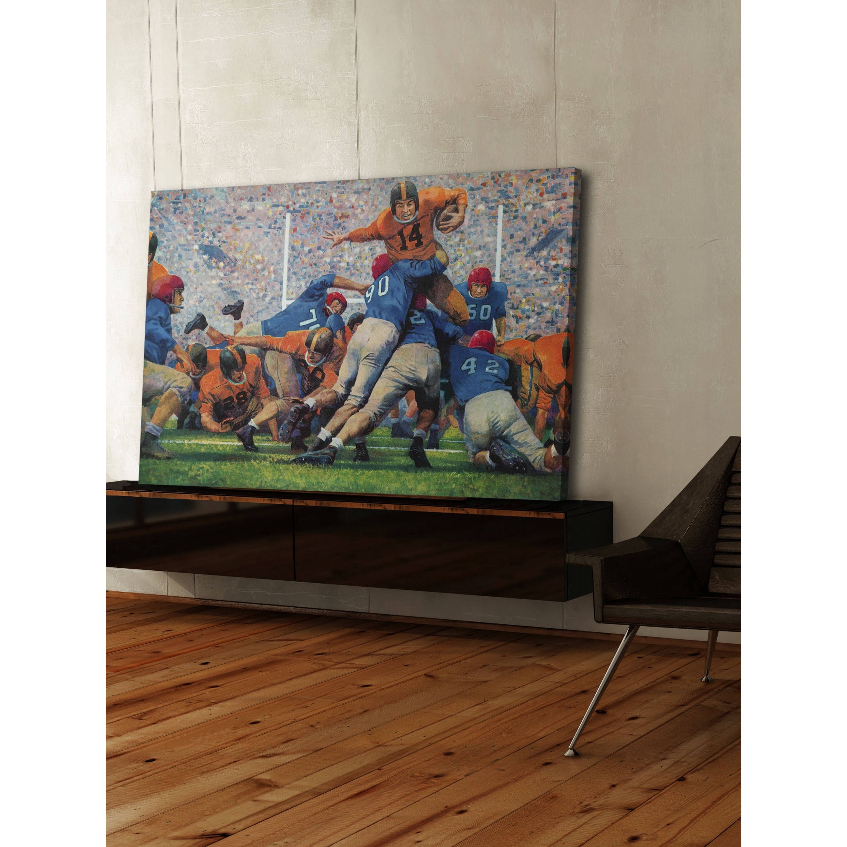 Marmont Hill Inc Marmont Hill - "Playoff Game" by Robert Moore Painting Print on Canvas - Multi-color
