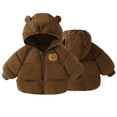 thumbnail image 6 of Esaierr Toddle Kids Boys Girls Winter Cotton Jacket Baby Windproof Zipper Newborn Warm Hooded Coat Kids Puffer Cotton Outerwear for 9M-6T, 6 of 7