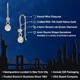 thumbnail image 2 of Gem Stone King 14K Yellow Gold White Moissanite and Lab Grown Diamond Dangle Earrings for Women | 0.59 Cttw | Gemstone Birthstone | Round 4MM, 2 of 6