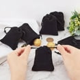thumbnail image 6 of 50pc Rectangle Velvet Pouches Candy Gift Bags Christmas Party Wedding Favors Bags Black 9x7cm, 6 of 7