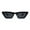 All Black, variant on Womens Narrow Rectangle Chic Plastic Cat Eye Sunglasses All Black