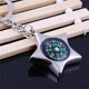 thumbnail image 5 of Portable Outdoor Zinc Alloy Five Pointed Star Compass Keychain Ring Chain Gift, 5 of 8