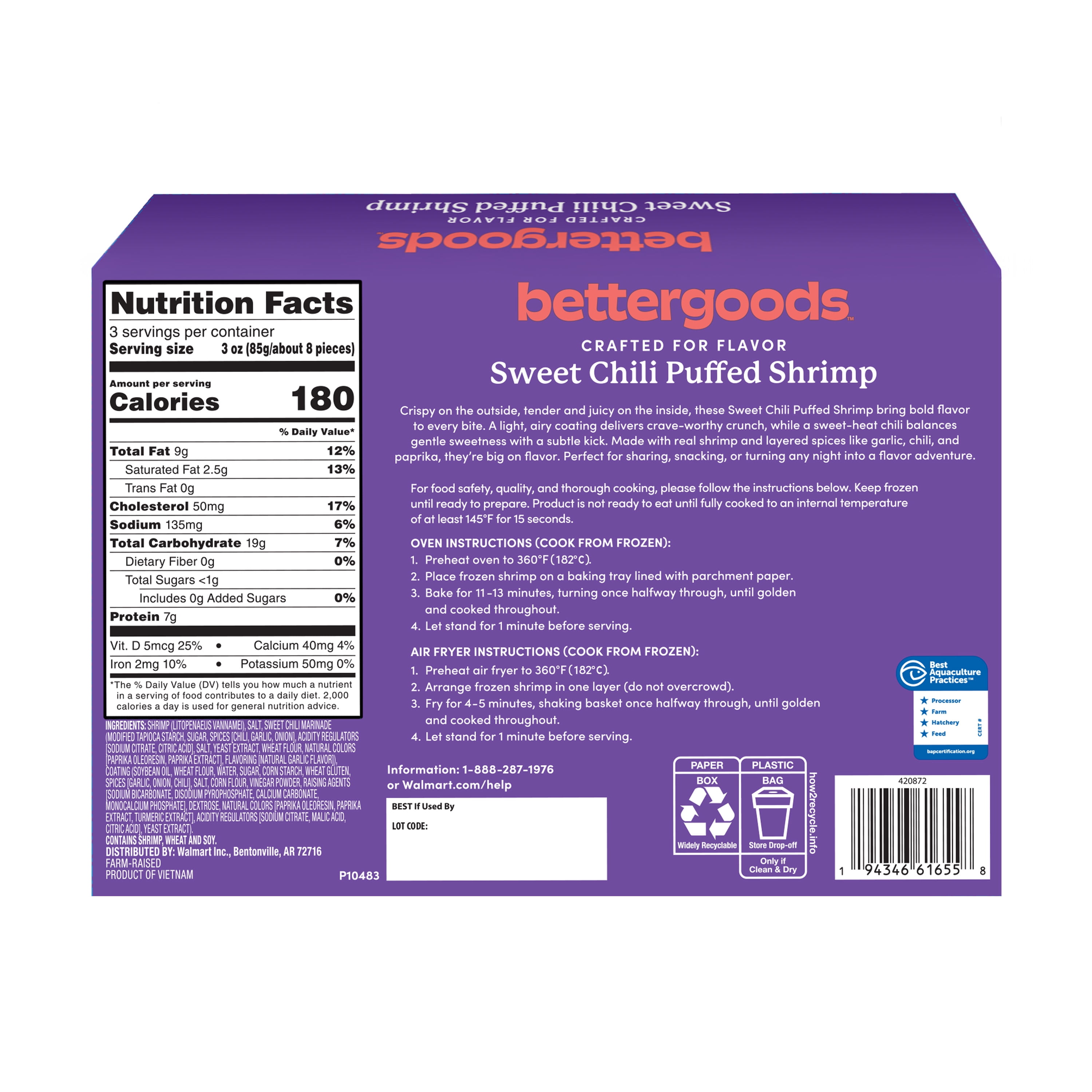 bettergoods Sweet Chili Breaded Shrimp, 9 oz (Frozen)