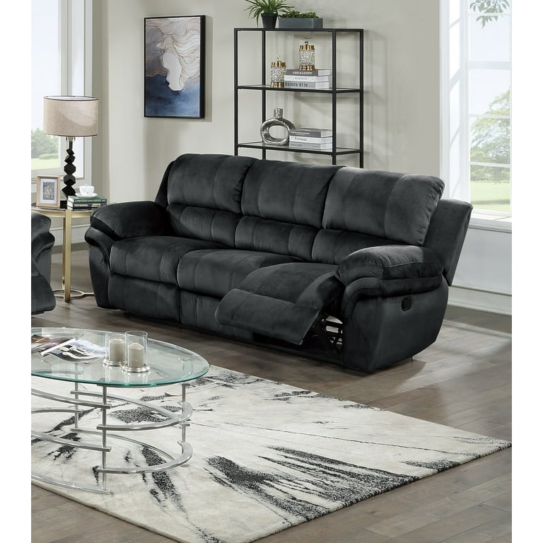 Black suede loveseat deals