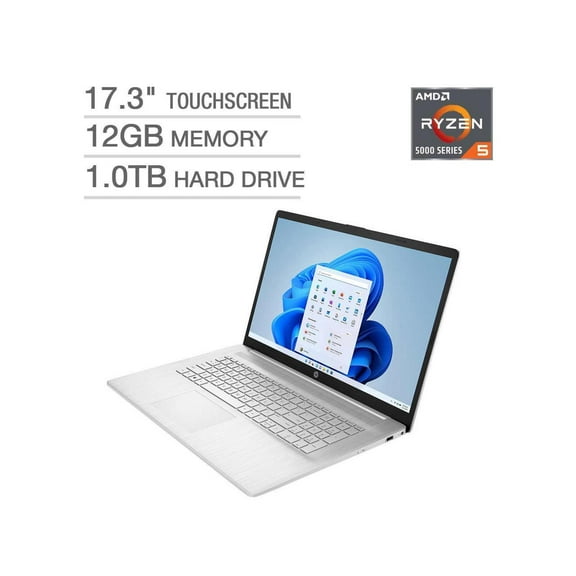 HP 17.3" Touchscreen Laptop - AMD Ryzen 5 5625U , 12GB RAM 1TB Hard Drive, Windows 11 - 17-cp1035cl Notebook