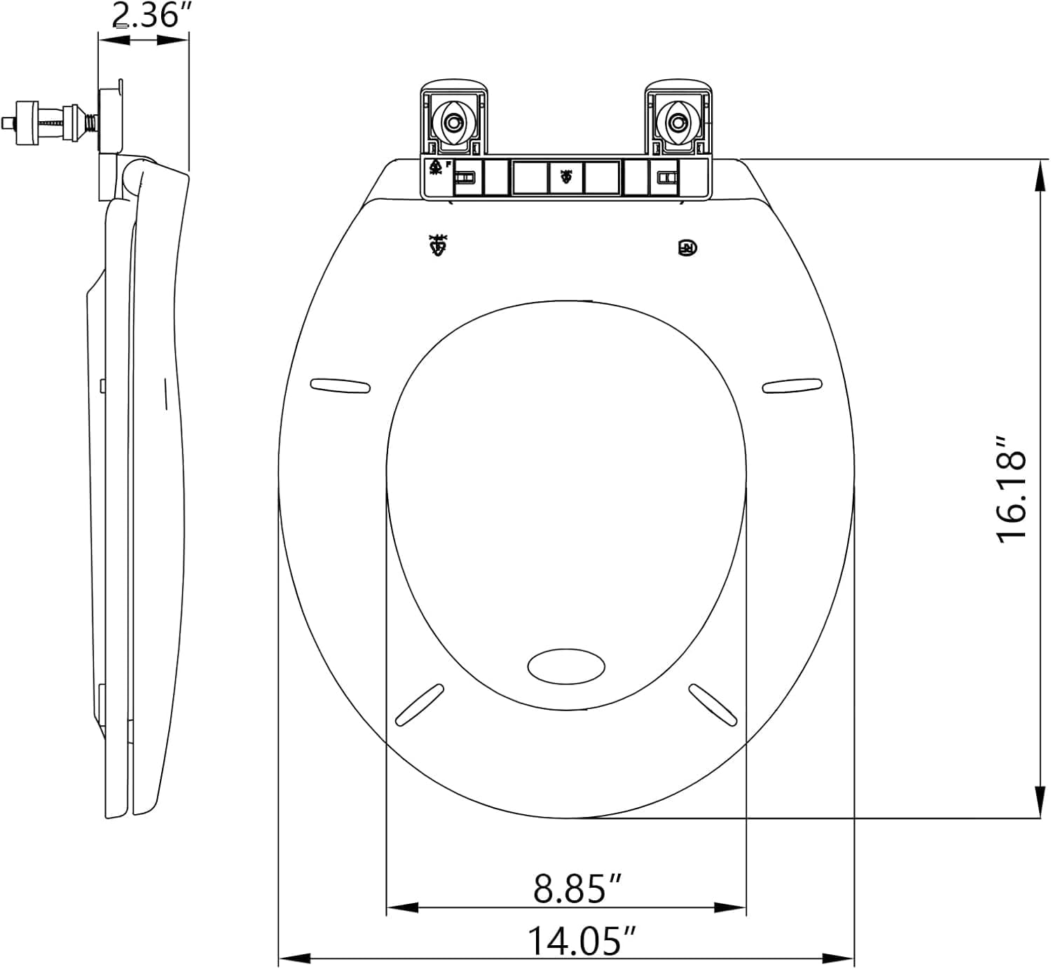 Soft Close Commercial Toilet Seat - Heavy Duty Plastic, Quick-Release Hinges, All-purpose Fit, Mark-Resistant, Easy Install & Clean, 17" Round, F2040 American Standard, 2 Pack, White