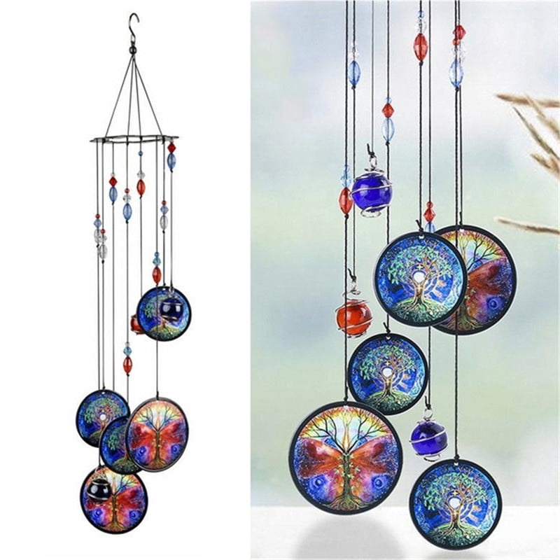 Life Of Tree Wind Chime Crystal Bell Prism Home Garden Decor Kid Gift