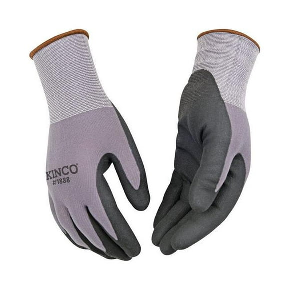 Kinco 7669864 Mens Indoor & Outdoor Large Nitrile Palm Work Gloves&#44; Black & Gray - Pack of 6