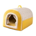 thumbnail image 3 of Casita para mascotas, cama para perros de interior, 2 formas de uso, cojín suave y cálido, refugio compacto para mascotas S, 3 of 7