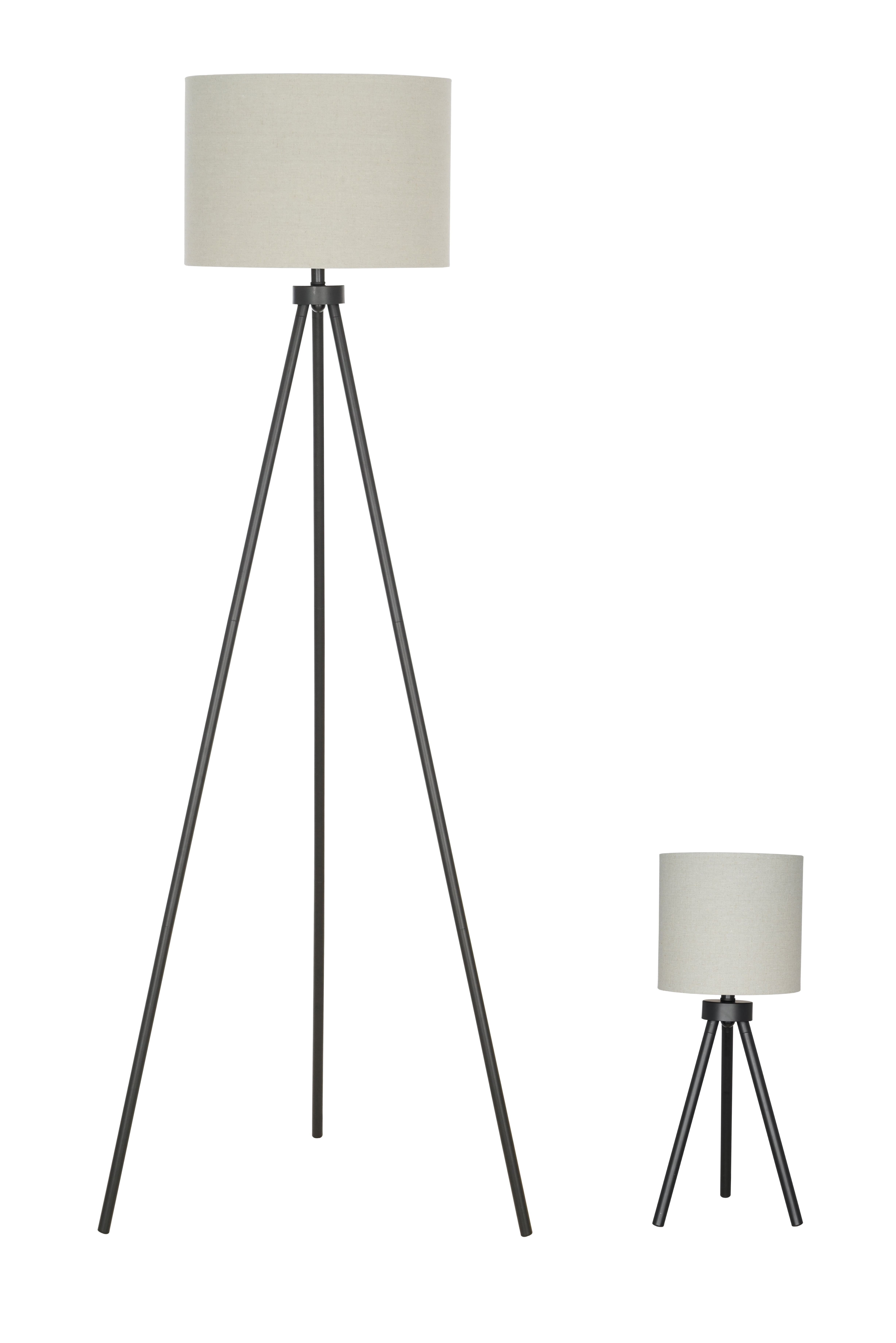 Modern Gloss Black Tripod Style Table Lamp Base 