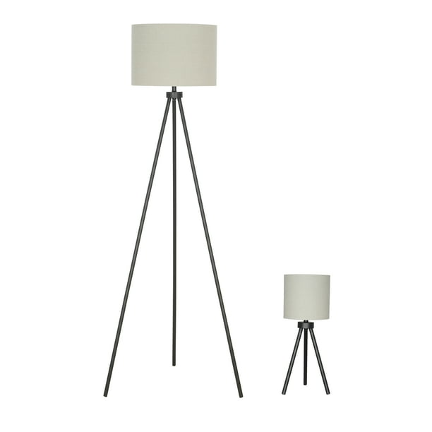 Modern Tripod Table Floor Lamp Set, Table And Standing Lamp Set