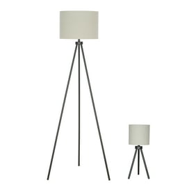 Better Homes & Gardens Modern Tripod Table & Floor Lamp Set, Black