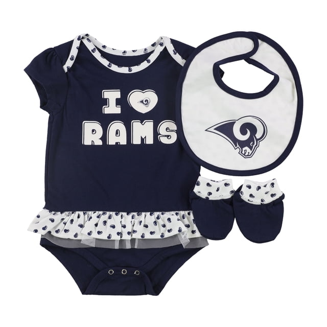 NFL Team Apparel Girls Creeper Body de 3 piezas, azul, 24 meses