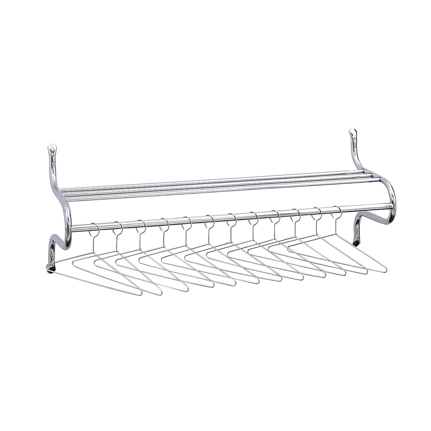 48"W Shelf Rack with Hangers, Chrome