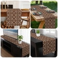 thumbnail image 6 of Brown Geometric Abstract Table Runner 72 Inches Long, Contemporary Modern Art Kitchen Coffee Dining Table Decoration for Home Party Birthday Wedding Home Decor 18x72 Inches, 6 of 8