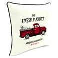 thumbnail image 4 of Jordan Manufacturing 16" x 16" Fresh Market Cream Truck Square Outdoor Throw Pillow with Welt, 4 of 8