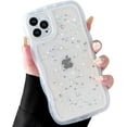thumbnail image 2 of for iPhone 14 Plus Case, Cute Curly Wave Frame Shape Design Soft TPU Bling Glitter Star Shiny Phone Case with iPhone 14 Plus, Shockproof Protective Cover Case for Women Girls, Clear, 2 of 12