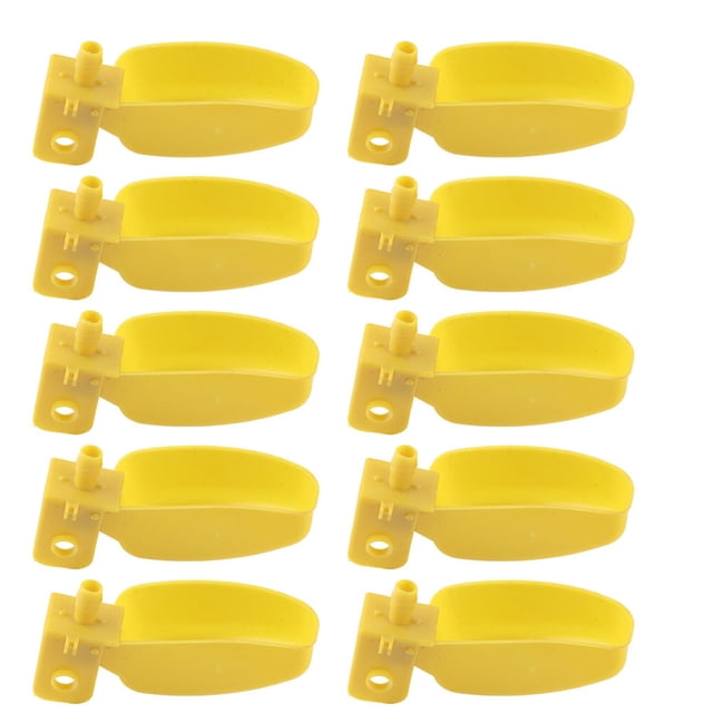Pheasant Wate,10Pcs Automatic Waterers Yellow Bird Drinking Cups Quail Waterers Performance Driven
