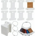 thumbnail image 1 of 100 bobinas para hilo de bordar con devanador, 4 anillos articulados de hierro para bobinas, tabla de bobinado de papel blanco de 4,5 x 4 cm (1,77 x 1,57 pulgadas), tarjeta para bobinas de hilo., 1 of 9
