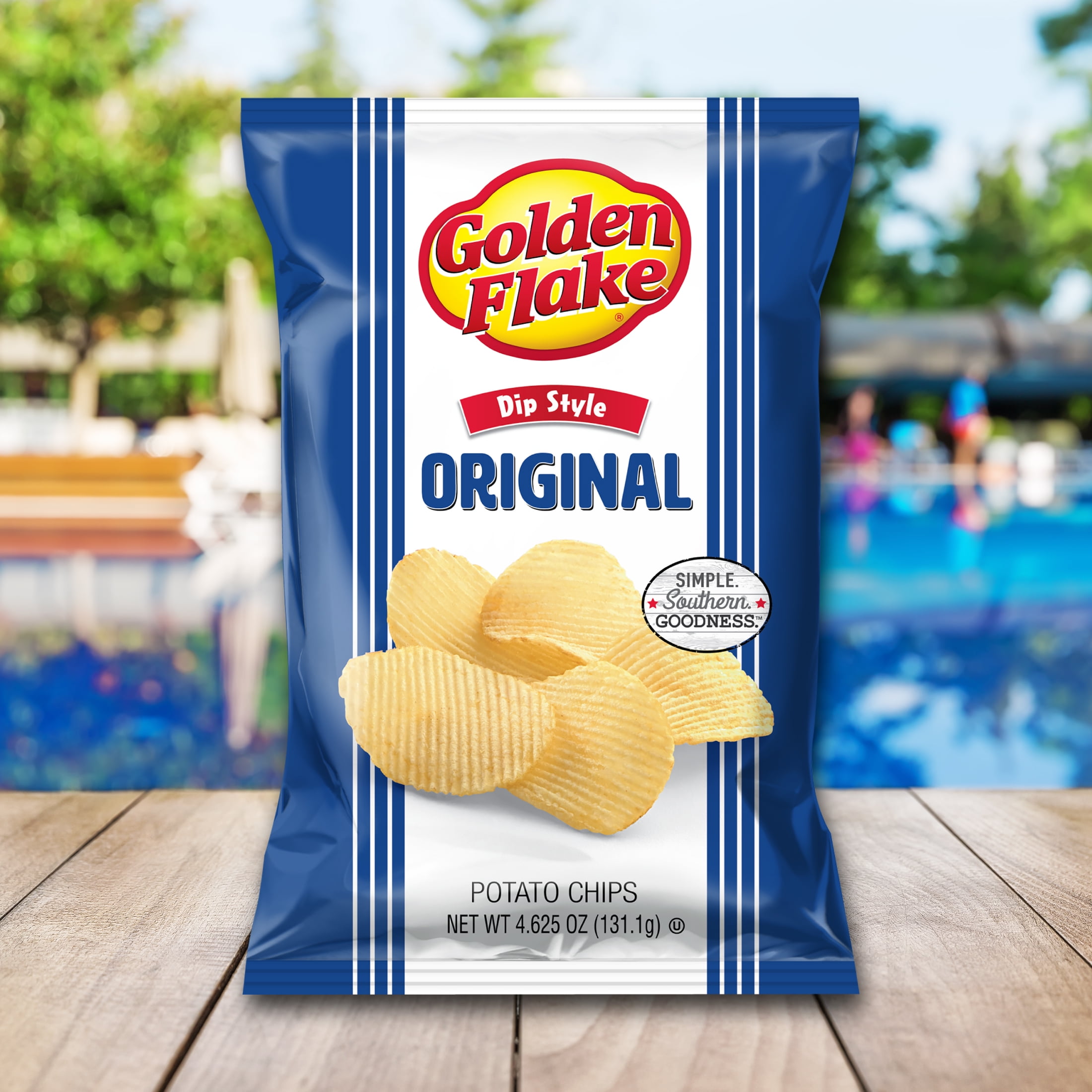 Golden Flake Original Dip Style Potato Chips, Gluten-Free, 4.625 oz Bag