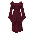 thumbnail image 1 of WILLBEST Cottage Core Dresses Womens Vintage Long Dress Role Playing Solid Vintage Robe, 1 of 3