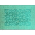 thumbnail image 1 of Ahgly Company Machine Washable Indoor Rectangle Oriental Turquoise Blue Traditional Area Rugs, 2' x 4', 1 of 4