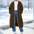 thumbnail image 2 of BLVB Girls Zip up Hoodies Oversized Long Tunic Sweatshirts Casual Long Sleeve Fall Trendy Hoodie Jacket Coat(Brown,8-9 Years), 2 of 7