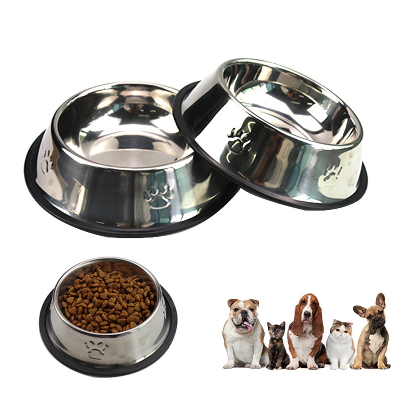 WEDAWN Steel Dog Bowls,Dog Dishes 8oz 12oz 18oz 28oz 48oz, Cat Bowl Water  and Food with Rubber Base for Small/Medium/Large Dogs, Cats, Puppy Rabbit