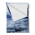 thumbnail image 2 of Alaska Soft Flannel Fleece Blanket, Ice Chunks on the Side of Chilkat River in North America Winter Season, Cozy Plush for Indoor and Outdoor Use, 50" x 70", Seafoam White Sky Blue, by Ambesonne, 2 of 5
