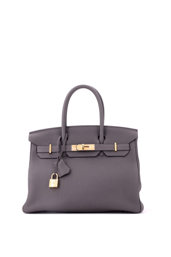 Pre-Owned Birkin Handbag Grey Togo with Rose Gold Hardware 30 By Rebag