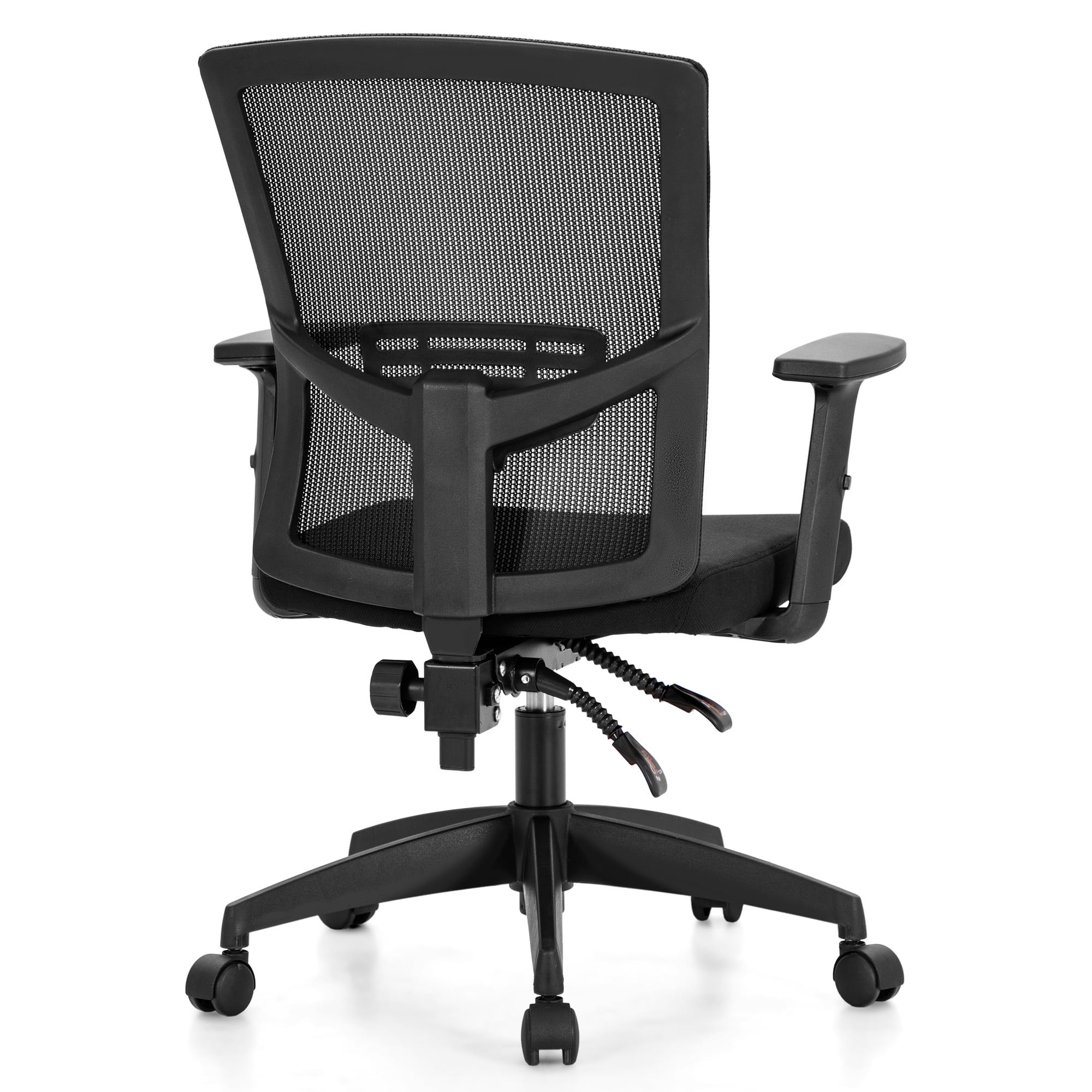 Summit Living Ergonomic Mesh Office Chair Mid Back Computer Chair with Adjustable Lumbar Support, Armrest&Seated for Home Office, Black