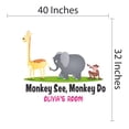 thumbnail image 3 of Design with Vinyl-Monkey See Monkey Do - Removable Vinyl Wall Decals- Customised Name Bedroom Bathroom kids room Classroom Decor Art Wall Stickers-Size : 40" x 32"., 3 of 4