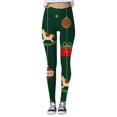 thumbnail image 1 of MKLEKYY Pantalones deportivos para mujer, leggings con estampado navideño para mujer, leggings de ejercicio para fitness, pantalones de yoga 4515, 1 of 3