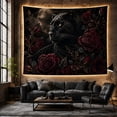 thumbnail image 6 of Black Panther in Dark Roses with Full Moon, Mystical Gothic Art for Dark Art Lovers, Wildlife Wall Art, Halloween Gift Tapestry Wall Hanging for Bedroom and Living Room, 6 of 7