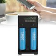 thumbnail image 5 of 4 baterías de 2000 mah con cargador dual de batería de litio 18650 para equipos eléctricos de linterna, 5 of 5