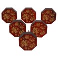 thumbnail image 1 of IBA Indianbeautifulart Boutons Rouges Gravés Boutons de Meubles Poignée de Tiroir d'Armoire Pack 10, 1 of 3