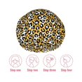 thumbnail image 5 of KLL Leopard Pattern Shower Cap & Bath Cap for Women,Reversible Oversized Waterproof Shower Caps for all Hair Lengths,Elastic Reusable Bathing Hair Cap, 5 of 6