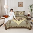 thumbnail image 4 of Manfei Vintage Cowboy Bedding Comforter Set 2pcs, Rustic Highland Cow Twin Comforter Sets, Geometric Triangle Bedding Set, Luxury Bedroom Decor, 4 of 8