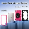 thumbnail image 2 of Elehold Case for iPad Air 11 Inch Case 2024 (6th Generation),Sturdy Heavy Duty Shockproof Protective Case with Rotating Handle Grip Stand, Shoulder Strap for iPad Air 11-inch M2 (2024),Black + Rose, 2 of 8