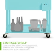 Best Choice Products 80qt Steel Rolling Cooler Cart w/ Bottle Opener, Catch Tray, Drain Plug, Locking Wheels - Turquoise