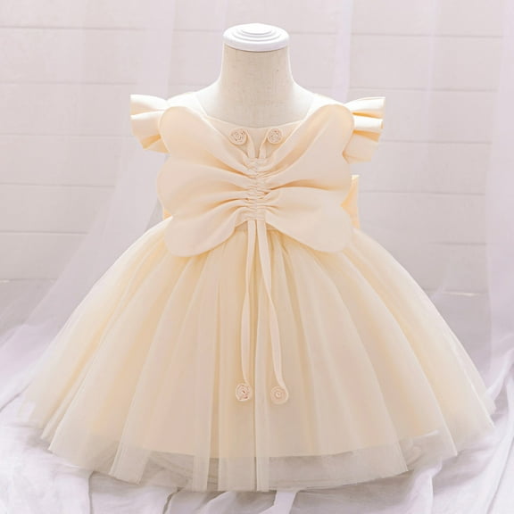 Baby Girl Dresses Kids Formal Dresses for Girls Gold Dress Girls Princess Dress Toddler Easter Dresses for Girls 6-9 Months